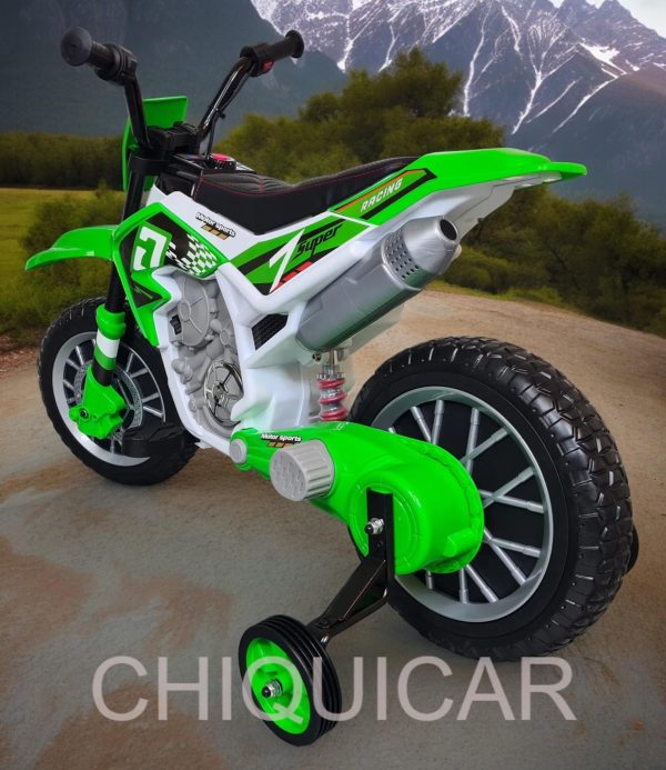 Moto de cross para niños de 12 voltios verde. - Imagen 9