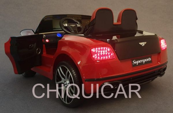 Coche infantil a batería Bentley Continental 1,5 personas negro-rojo - Imagen 4