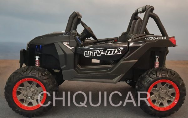 Batería coche para niños 2 plazas buggy 4WD 2x12V 2.4G RC carbono - Imagen 4