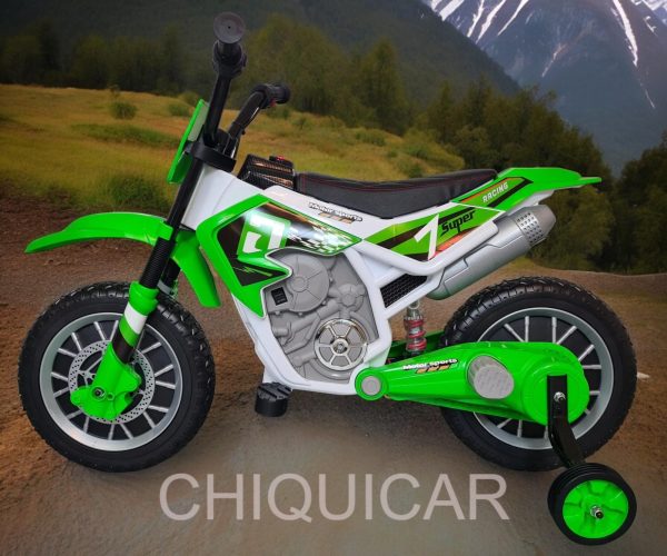 Moto de cross para niños de 12 voltios verde. - Imagen 6