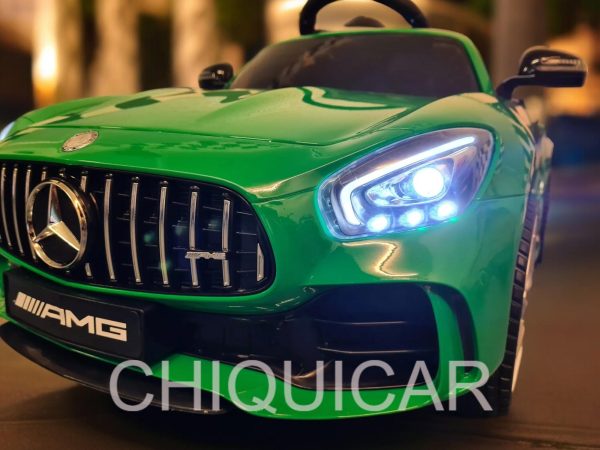 Coche para niños Mercedes GTR verde metalizado con RC - Imagen 5