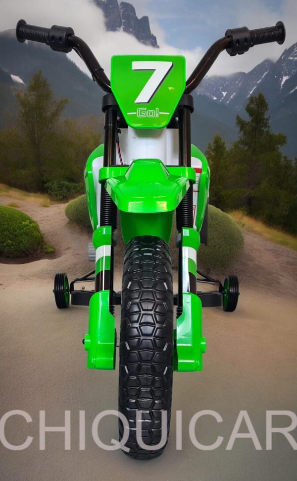 Moto de cross para niños de 12 voltios verde. - Imagen 4