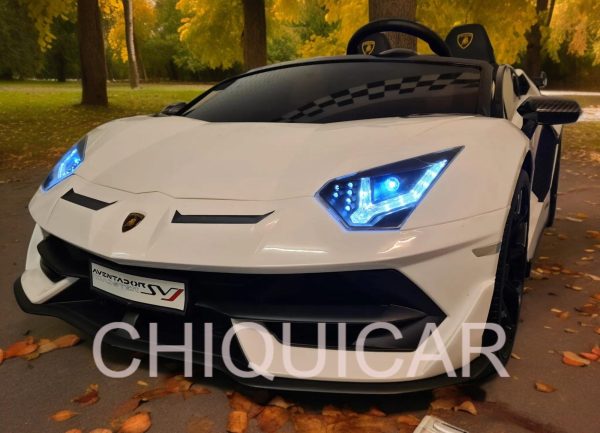 Lamborghini Aventador 2 personas 24 voltios con drift blanco - Imagen 5