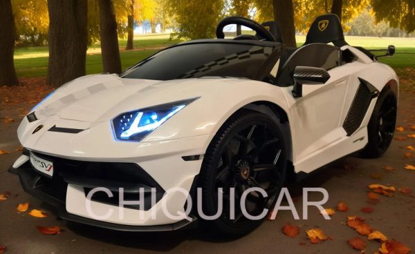 Lamborghini Aventador 2 personas 24 voltios con drift blanco