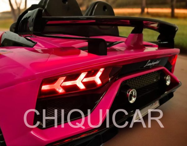 Coche infantil Lamborghini Aventador 12 voltios rosa - Imagen 4