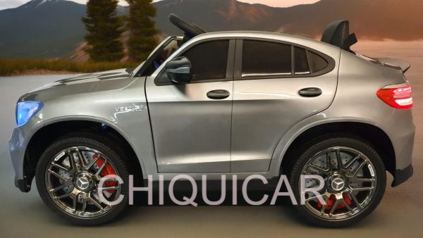 Coche de batería infantil Mercedes GLC 12V plata metalizado 1 persona - Imagen 4