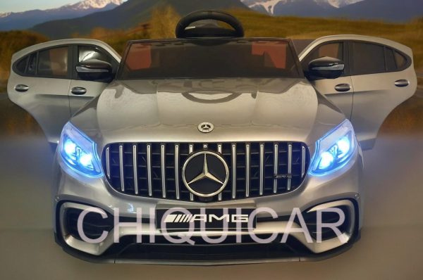 Coche de batería infantil Mercedes GLC 12V plata metalizado 1 persona - Imagen 5