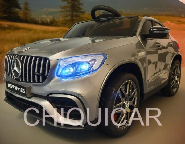 Coche de batería infantil Mercedes GLC 12V plata metalizado 1 persona