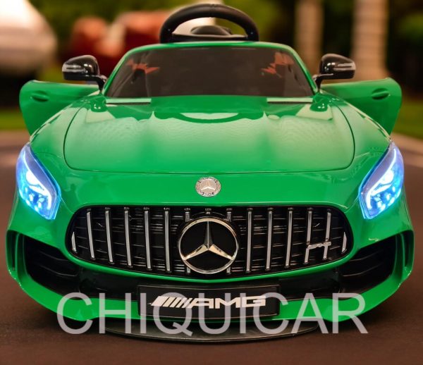 Coche para niños Mercedes GTR verde metalizado con RC - Imagen 2