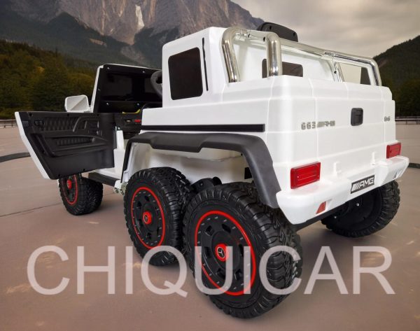 Coche infantil Mercedes G63 6×6 AMG 1 plaza blanco - Imagen 5