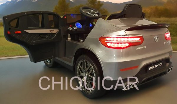 Coche de batería infantil Mercedes GLC 12V plata metalizado 1 persona - Imagen 7