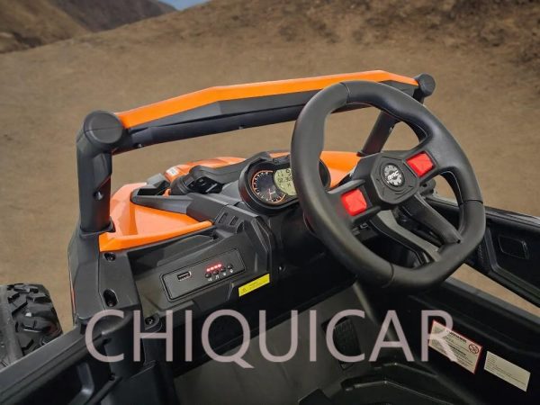 Buggy  infantil eléctrico X3 12 voltios 4 motores naranja - Imagen 7