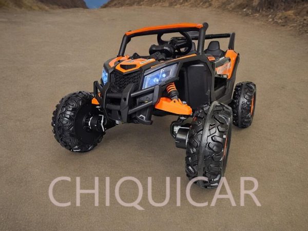 Buggy  infantil eléctrico X3 12 voltios 4 motores naranja