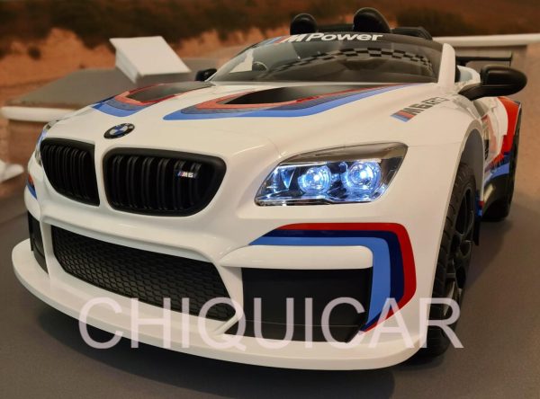 Coche para niños BMW M6 GT3 con mando a distancia blanco - Imagen 12