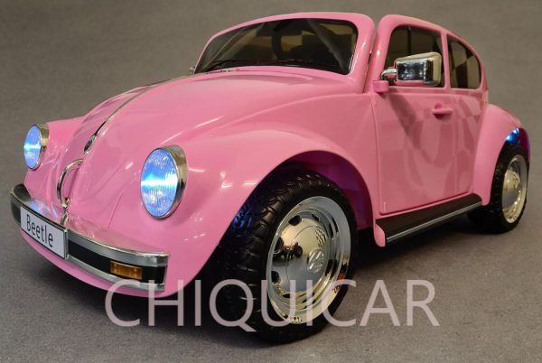 Coche para niños Volkswagen Beetle 12 voltios rosa