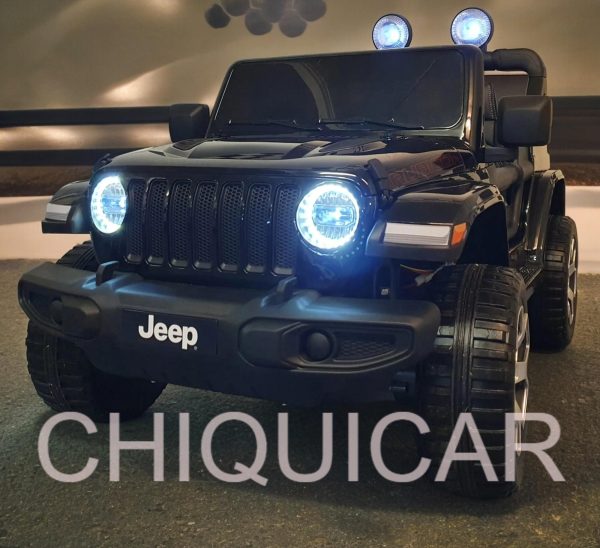 Coche infantil a batería Jeep Wrangler negro 12 voltios 4 ruedas motrices RC y arranque suave - Imagen 7