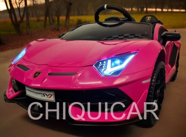 Coche infantil Lamborghini Aventador 12 voltios rosa - Imagen 6