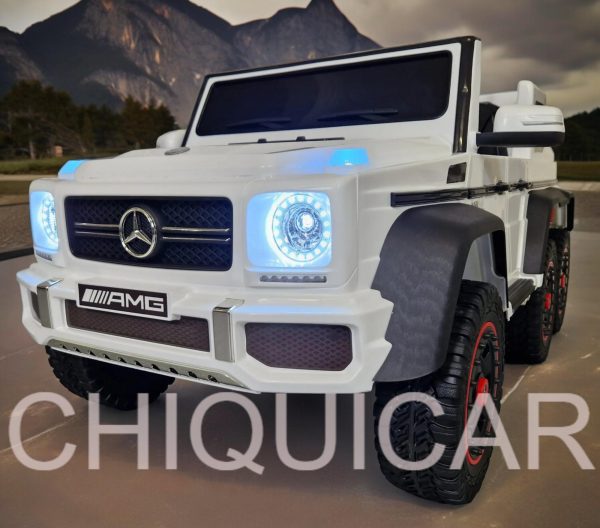 Coche infantil Mercedes G63 6×6 AMG 1 plaza blanco - Imagen 2