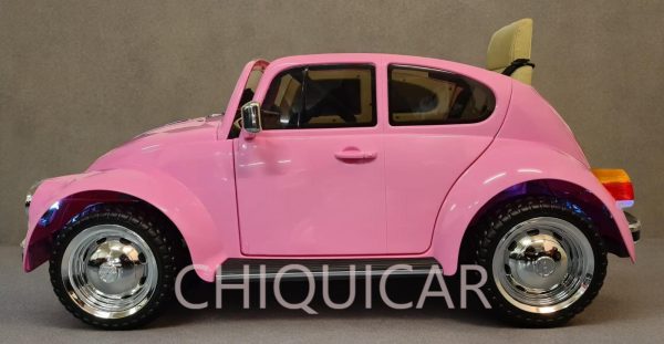 Coche para niños Volkswagen Beetle 12 voltios rosa - Imagen 9