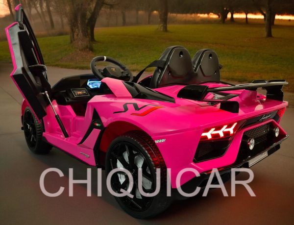 Coche infantil Lamborghini Aventador 12 voltios rosa - Imagen 8