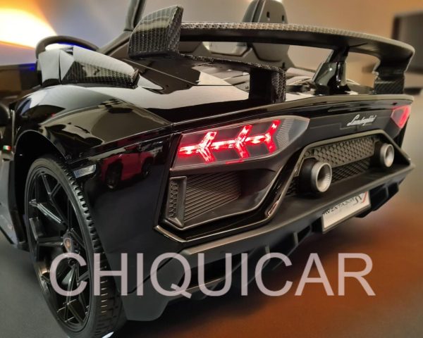 Lamborghini Aventador 24 voltios 2 personas con drift negro metalizado - Imagen 9