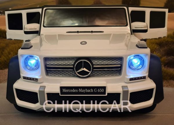 coche infantil Mercedes Maybach G650 12Volt 1 persona blanco - Imagen 8