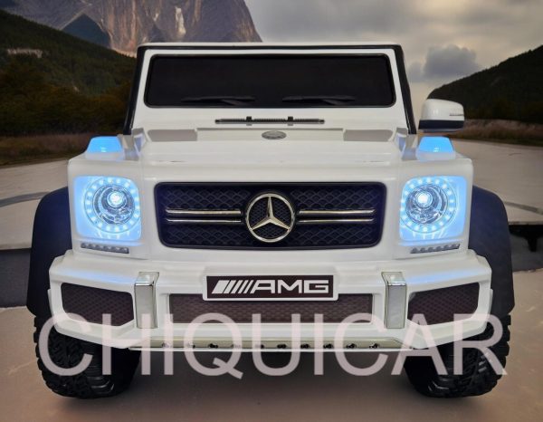 Coche infantil Mercedes G63 6×6 AMG 1 plaza blanco - Imagen 6