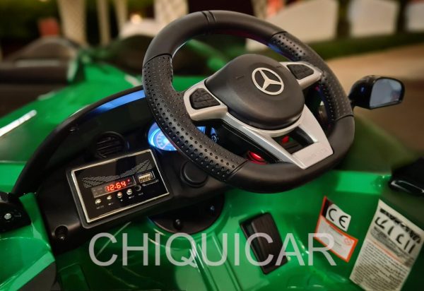 Coche para niños Mercedes GTR verde metalizado con RC - Imagen 9