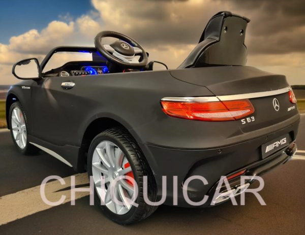 Coche para niños Mercedes S63 AMG 12V arranque suave negro mate - Imagen 4