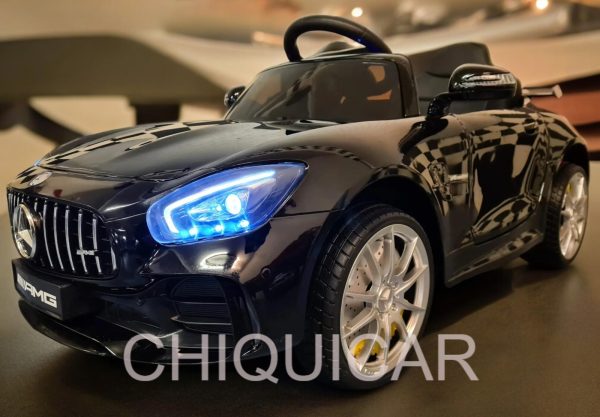 Coche eléctrico para niños Mercedes GTR negro metalizado