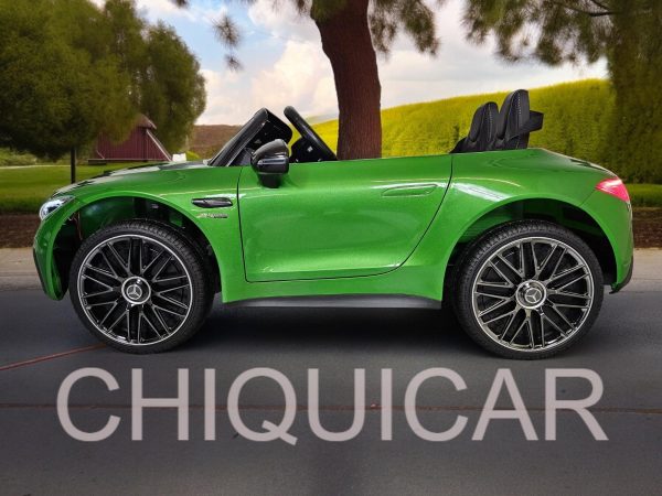 Mercedes SL63 12 voltios verde metalizado 4 motores - Imagen 4