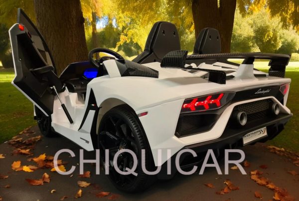 Lamborghini Aventador 2 personas 24 voltios con drift blanco - Imagen 2