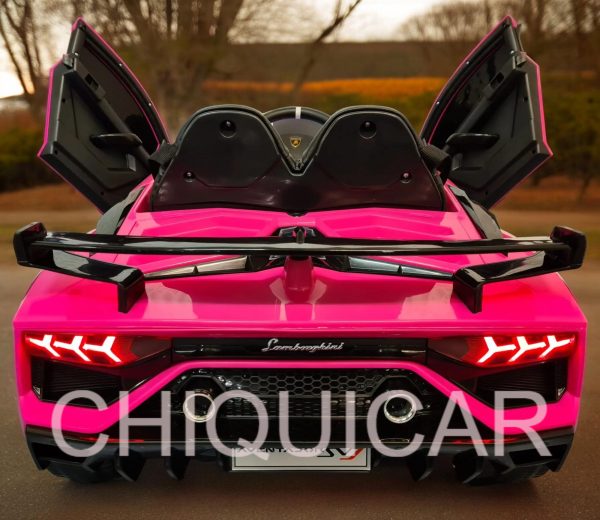 Coche infantil Lamborghini Aventador 12 voltios rosa - Imagen 2