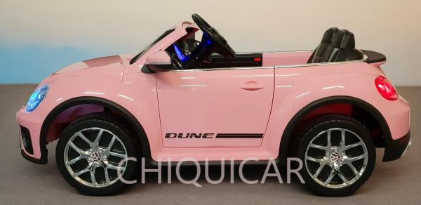 Coche infantil eléctrico VW Escarabajo 12 voltios rosa - Imagen 2