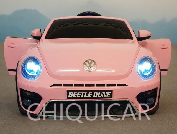 Coche infantil eléctrico VW Escarabajo 12 voltios rosa - Imagen 3