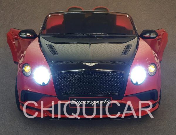 Coche infantil a batería Bentley Continental 1,5 personas negro-rojo - Imagen 2