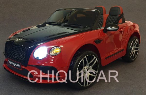 Coche infantil a batería Bentley Continental 1,5 personas negro-rojo