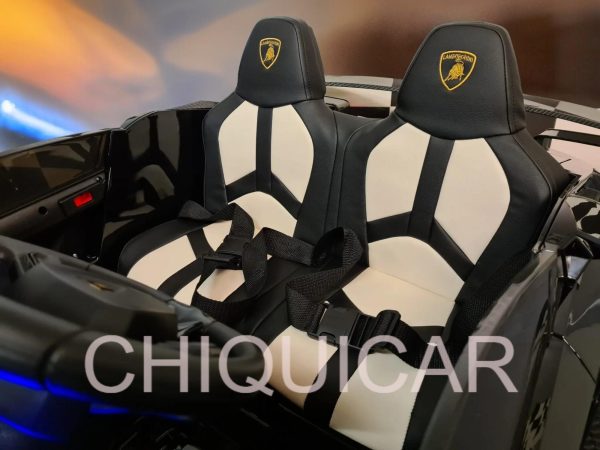 Lamborghini Aventador 24 voltios 2 personas con drift negro metalizado - Imagen 3