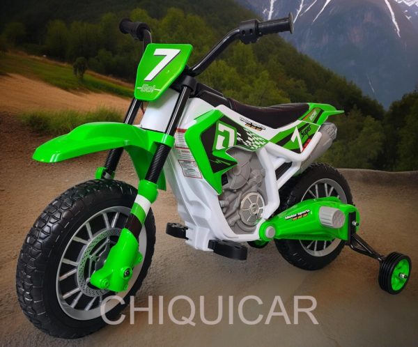 Moto de cross para niños de 12 voltios verde. - Imagen 2