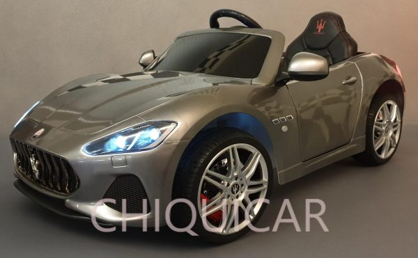 Coche infantil Maserati Grand Cabrio batería 12V gris metalizado - Imagen 9