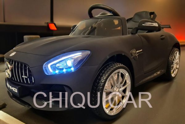 Coche infantil Mercedes GTR batería negro mate 12 voltios - Imagen 2