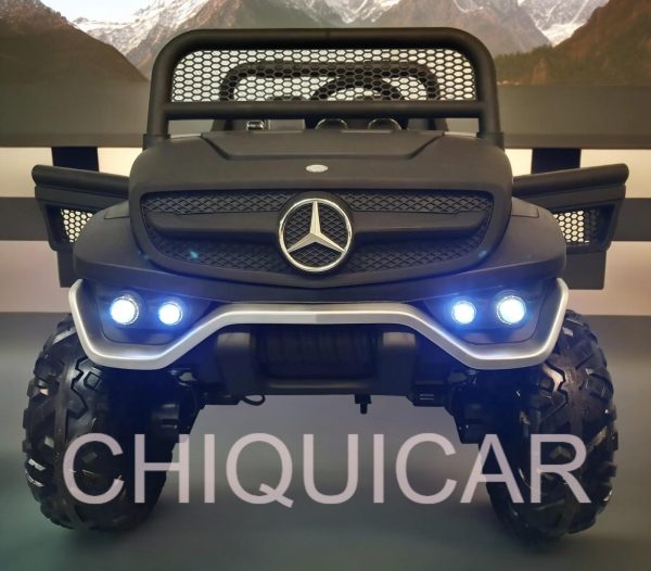 Coche eléctrico para niños Mercedes Unimog para 2 personas con tracción a las 4 ruedas negro mate - Imagen 5