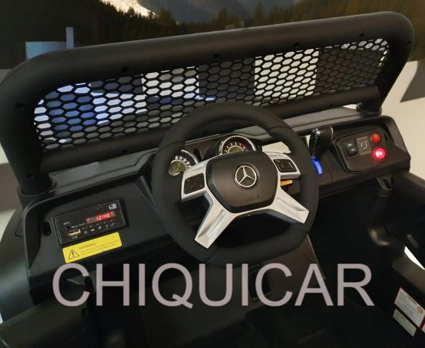 Coche eléctrico para niños Mercedes Unimog para 2 personas con tracción a las 4 ruedas negro mate - Imagen 6