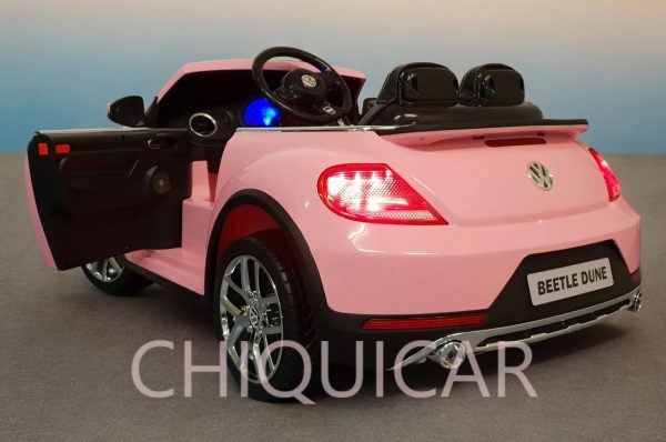 Coche infantil eléctrico VW Escarabajo 12 voltios rosa - Imagen 6