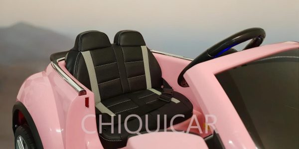 Coche infantil eléctrico VW Escarabajo 12 voltios rosa - Imagen 7