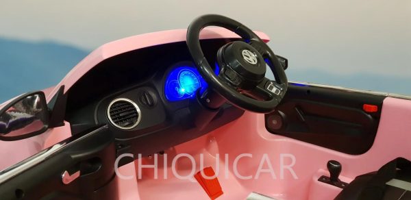 Coche infantil eléctrico VW Escarabajo 12 voltios rosa - Imagen 8