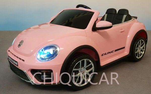 Coche infantil eléctrico VW Escarabajo 12 voltios rosa - Imagen 9