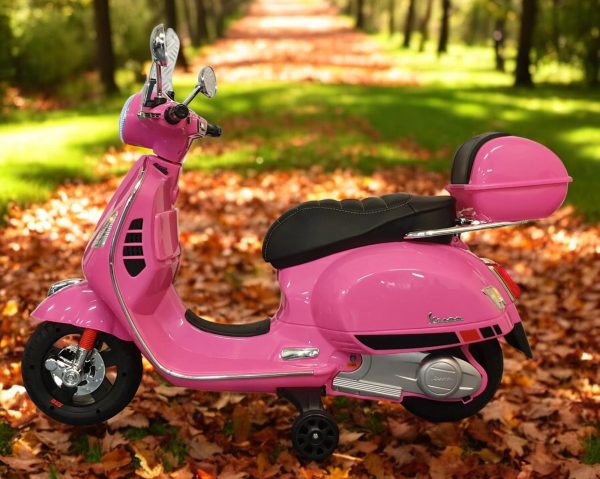 Moto infantil Vespa rosa 12 voltios con parabrisas - Imagen 5